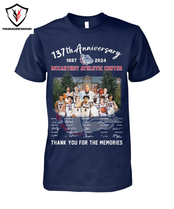 137th Anniversary 1887-2024 McCarthey Athletic Center Men Basketball Signature Thank You For The Memories T-Shirt
