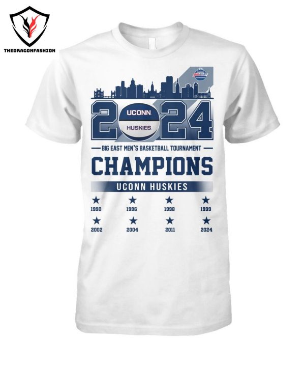 2024 Big East Men Basketball Tournament Champions UConn Huskies T-Shirt