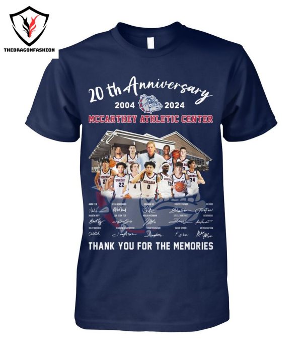 20th Anniversary 2004-2024 McCarthey Athletic Center Basketball Signature Thank You For The Memories T-Shirt