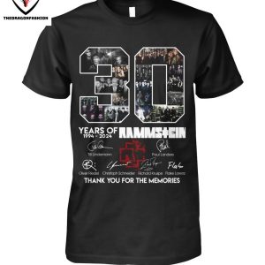 30 Years Of 1994-2024 Rammstein Signature Thank You For The Memories T-Shirt