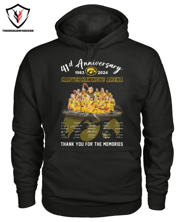 41st Anniversary 1983-2024 Carver-Hawkeye Arena Basketball Signature Thank You For The Memories T-Shirt
