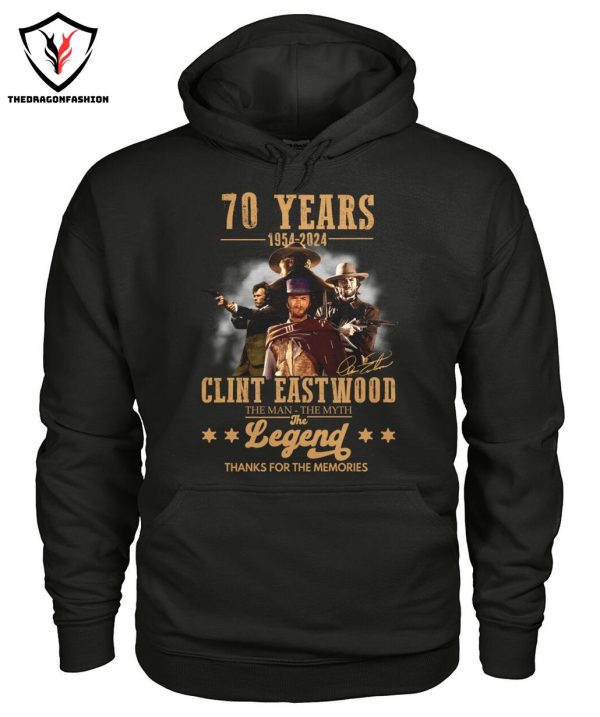 70 Years 1954-2024 Clint Eastwood The Man The Myth The Legend Thank You For The Memories T-Shirt