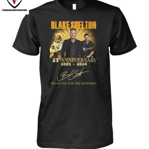 Blake Shelton 23rd Anniversary 2001-2024 Signature Thank You For The Memories T-Shirt