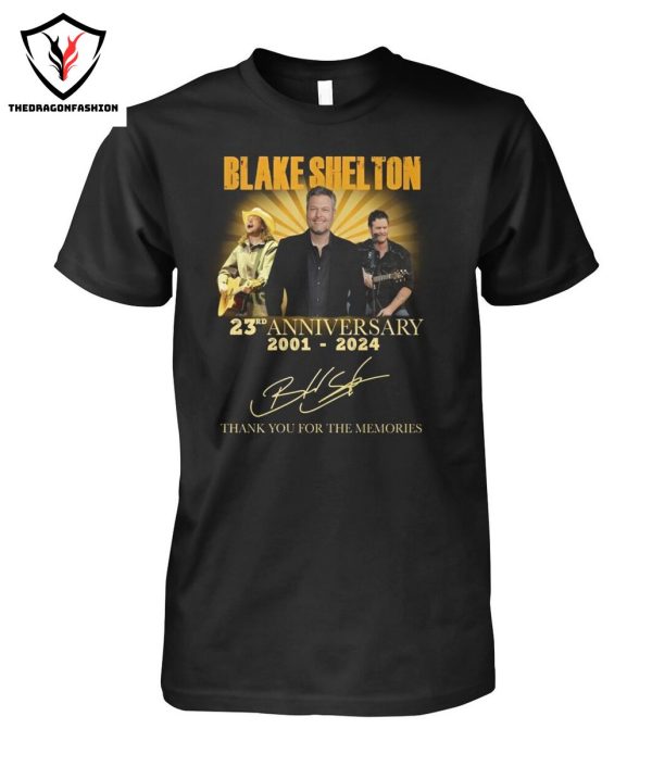 Blake Shelton 23rd Anniversary 2001-2024 Signature Thank You For The Memories T-Shirt