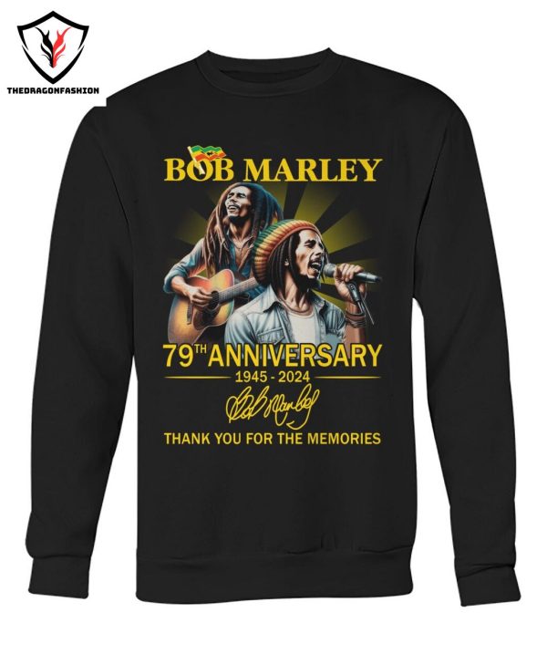 Bob Marley 79th Anniversary 1945-2024 Signature Thank You For The Memories T-Shirt