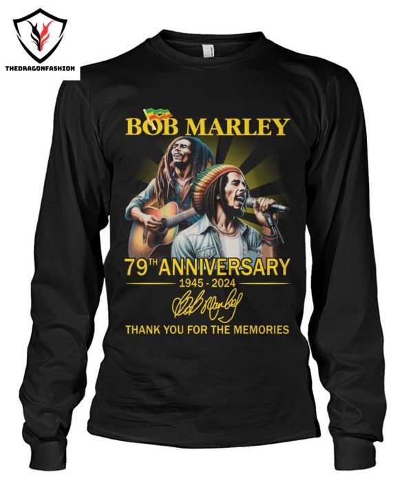 Bob Marley 79th Anniversary 1945-2024 Signature Thank You For The Memories T-Shirt