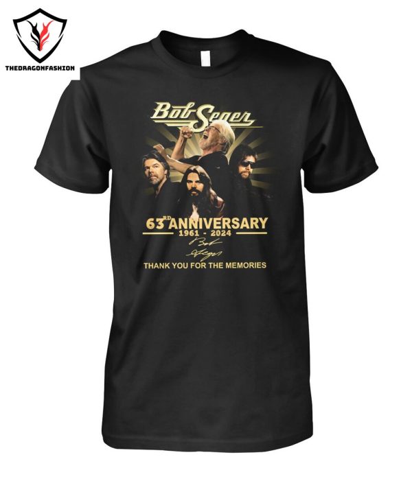 Bob Seger 63rd Anniversary 1961-2024 Signature Thank You For The Memories T-Shirt