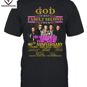 God First Family Second Then New Kids On The Blocks 40th Anniversary 1984-2024 Signature Thank You For The Memories T-Shirt
