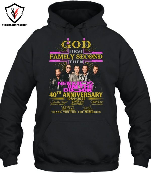 God First Family Second Then New Kids On The Blocks 40th Anniversary 1984-2024 Signature Thank You For The Memories T-Shirt