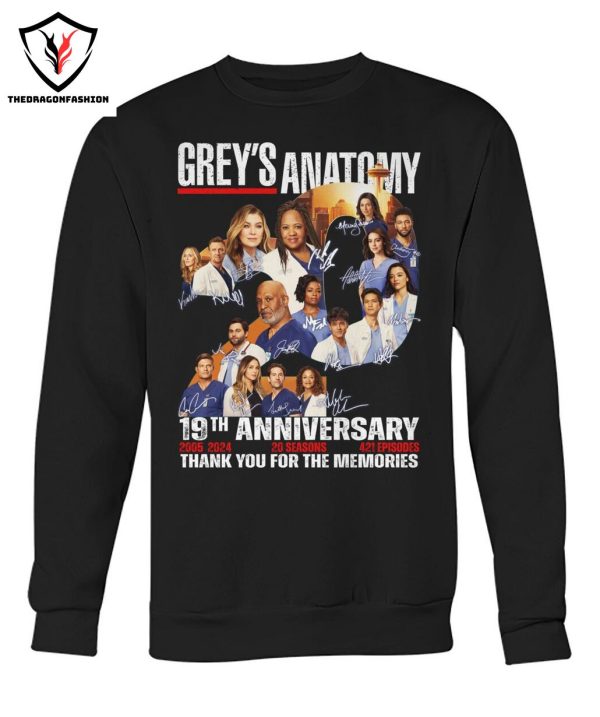 Greys Anatomy 19th Anniversary Signature Thank You For The Memories T-Shirt