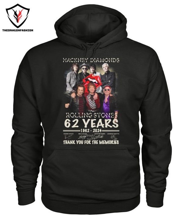 Hackney Diamonds Rolling Stones 62 Years 1962-2024 Signature Thank You For The Memories T-Shirt