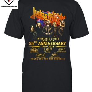 Judas Priest Invincible Shield Tour 2024 55th Anniversary 1969-2024 Signature Thank You For The Memories T-Shirt