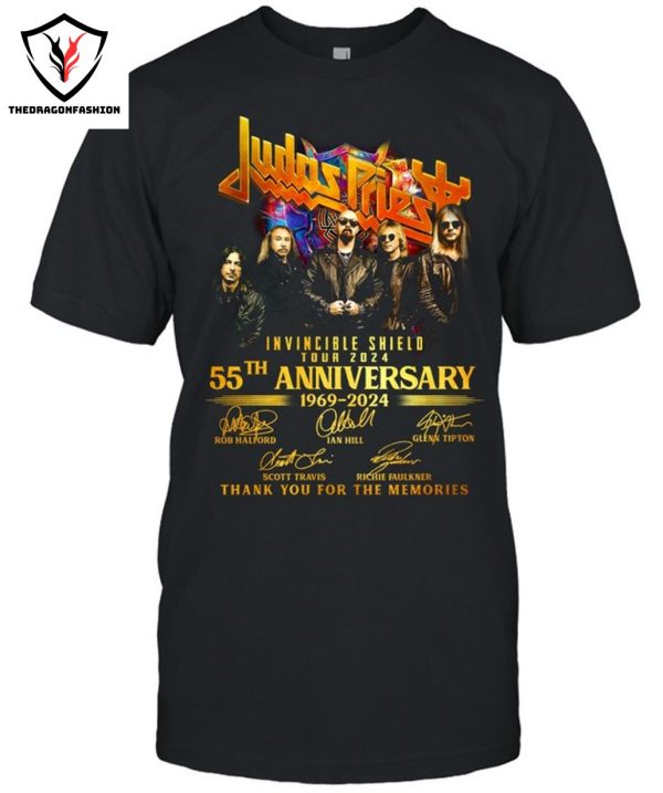 Judas Priest Invincible Shield Tour 2024 55th Anniversary 1969-2024 Signature Thank You For The Memories T-Shirt