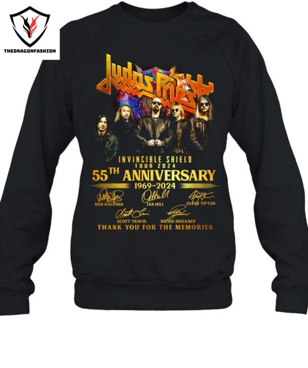 Judas Priest Invincible Shield Tour 2024 55th Anniversary 1969-2024 Signature Thank You For The Memories T-Shirt