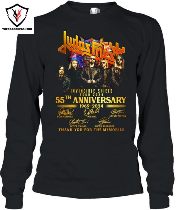 Judas Priest Invincible Shield Tour 2024 55th Anniversary 1969-2024 Signature Thank You For The Memories T-Shirt