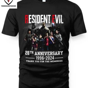 Resident Evil 28th Anniversary 1996-2024 Thank You For The Memories T-Shirt