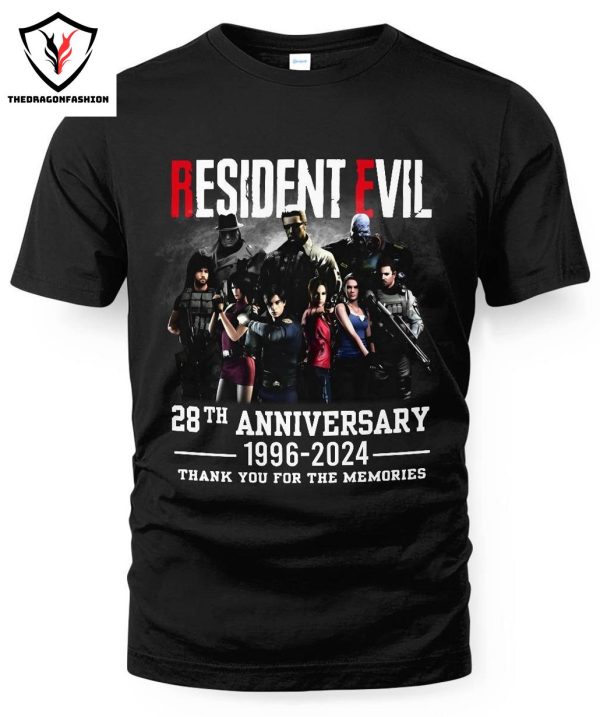 Resident Evil 28th Anniversary 1996-2024 Thank You For The Memories T-Shirt