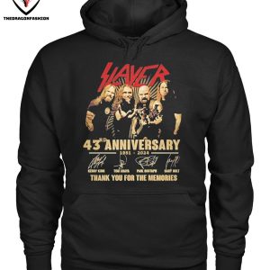 Slayer 43rd  Anniversary 1981-2024 Signature Thank You For The Memories T-Shirt