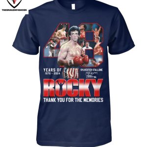 Sylvester Stallone 58 Years ? 1976-2024 Signature Rocky Thank You For The Memories T-Shirt