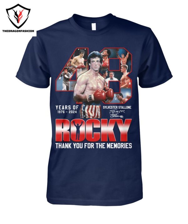 Sylvester Stallone 58 Years ? 1976-2024 Signature Rocky Thank You For The Memories T-Shirt