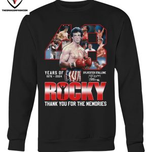 Sylvester Stallone 58 Years ? 1976-2024 Signature Rocky Thank You For The Memories T-Shirt