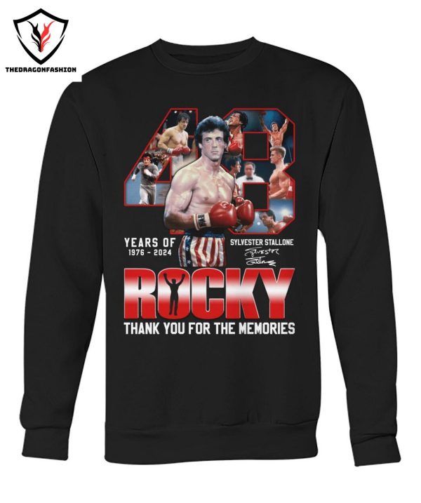 Sylvester Stallone 58 Years ? 1976-2024 Signature Rocky Thank You For The Memories T-Shirt