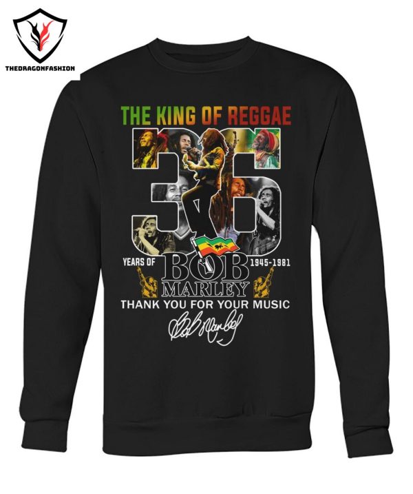 The King Of Reggae 35 Years Of 1945-1981 Bob Marley Thank You For The Memories Signature T-Shirt