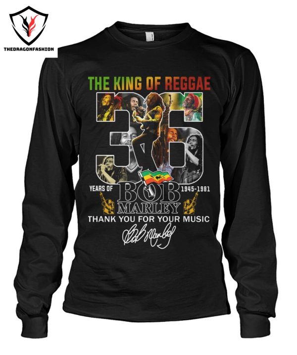 The King Of Reggae 35 Years Of 1945-1981 Bob Marley Thank You For The Memories Signature T-Shirt