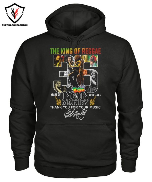 The King Of Reggae 35 Years Of 1945-1981 Bob Marley Thank You For The Memories Signature T-Shirt