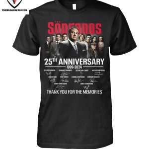 The Sopranos 25th Anniversary 1999-2024 Signature Thank You For The Memories T-Shirt