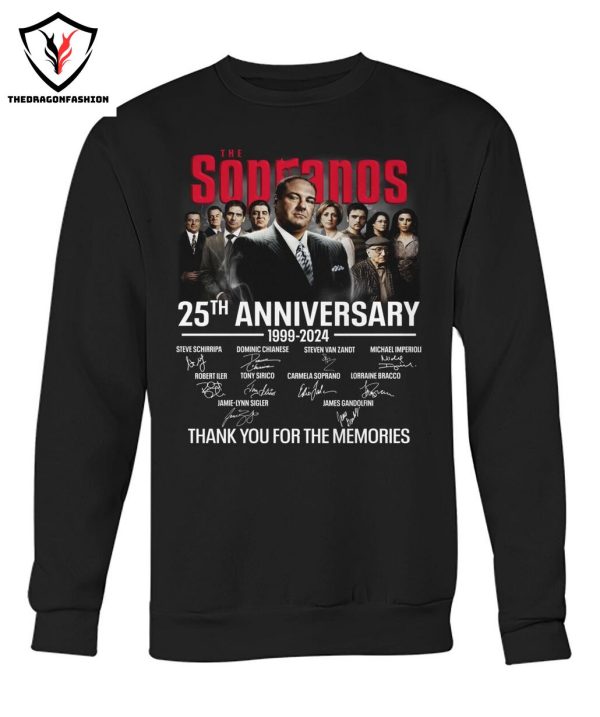 The Sopranos 25th Anniversary 1999-2024 Signature Thank You For The Memories T-Shirt