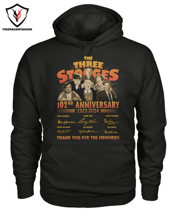 The Three Stooges 102nd Anniversary 1922-2024 Signature Thank You For The Memories T-Shirt