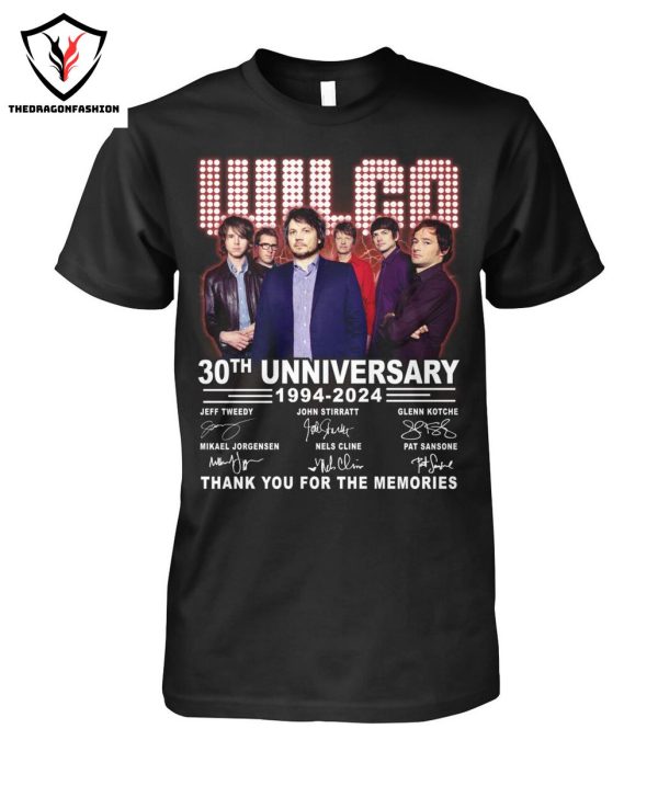 Wilco 30th Unniversary 1994-2024 Signature Thank You For The Memories T-Shirt