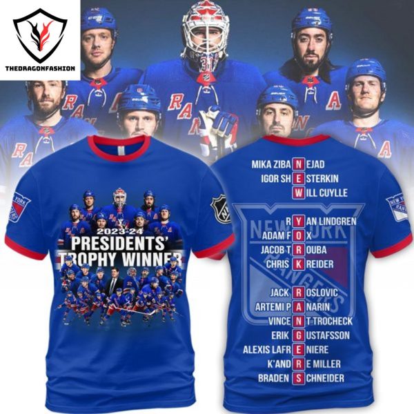 2023-2024 Presidents Trophy Winner New York Rangers 3D T-Shirt