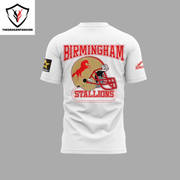 2024 UFL Birmingham Stallions Footbal Design White 3D T-Shirt