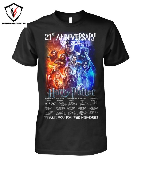 23rd Anniversary 2001-2024 Harry Potter Signature Thank You For The Memories T-Shirt