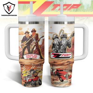 Gim Me All Your Lovin ZZ Top Tumbler With Handle And Straw