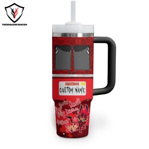 Hazbin Hotel Youre Never Fully Dressed Without A Smile Tumbler With Handle And Straw