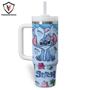 Stitch Custom Name Tumbler With Handle And Straw