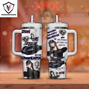 Charli Xcx I Was Straight But Charli Xcx Saved Me Tumbler With Handle And Straw