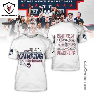Uconn Huskies National Champion 2024 All Over Printed Design 3D T-Shirt