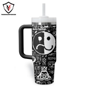 Fall Out Boy Tumbler With Handle And Straw