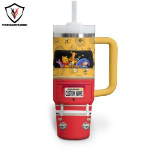 Winnie The Pooh Custom Tumbler With Handle And Straw
