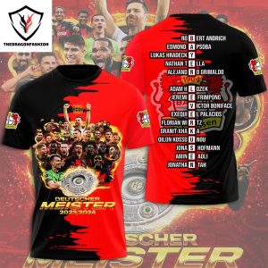 Bayer 04 Leverkusen Deutscher Meister 2023-2024 3D T-Shirt