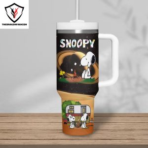 Summer Road Trip Crew Snoopy Tumbler With Handle And Straw