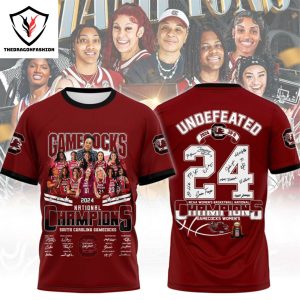 South Carolina Gamecocks Womens Basketball National Champions Signature Design Red 3D T-Shirt