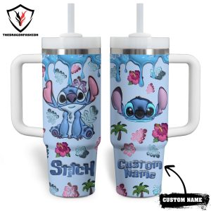 Stitch Custom Name Tumbler With Handle And Straw