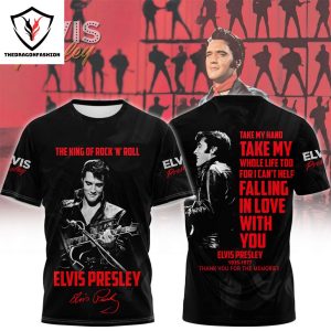 The King Of Rock N Roll Elvis Presley Signature 1935-1977 Thank You For The Memories 3D T-Shirt