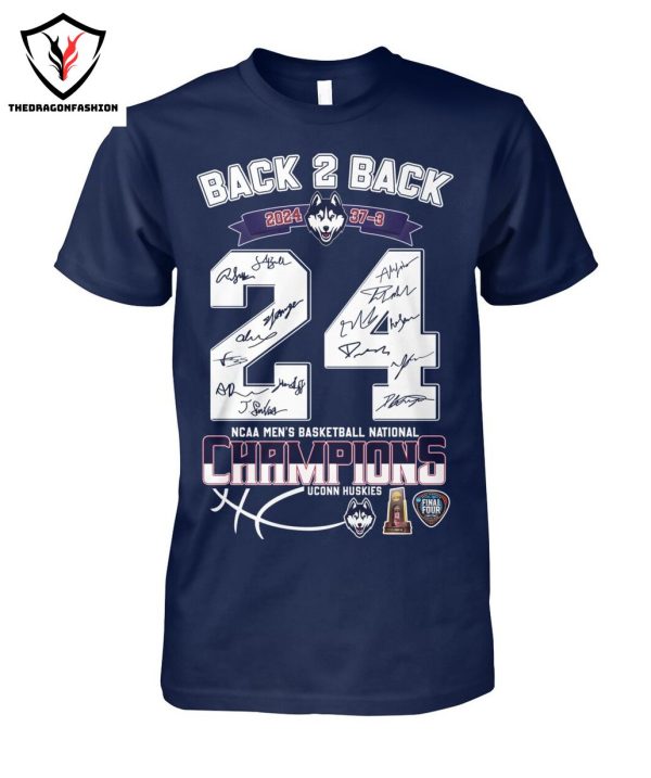 Back To Back 2024 37-3 NCAA Mens Basketball National Champions UConn Huskies T-Shirt