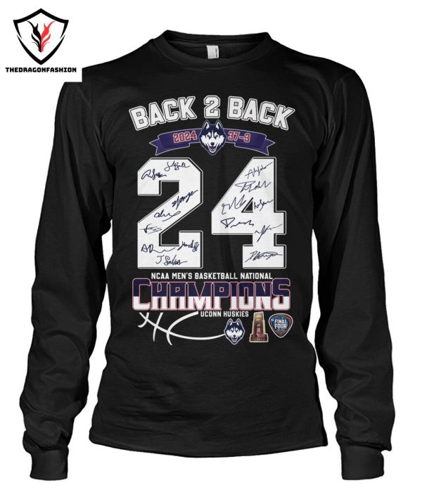 Back To Back 2024 37-3 NCAA Mens Basketball National Champions UConn Huskies T-Shirt